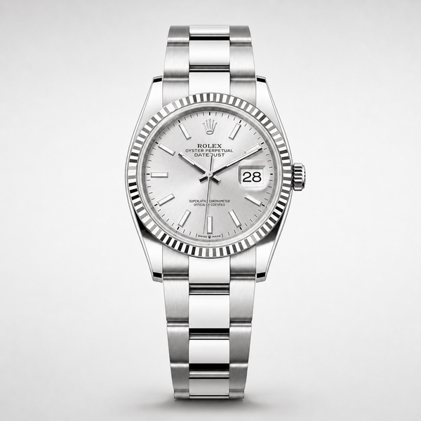 Datejust 36 White Rolesor, fluted bezel