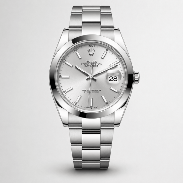 Datejust 41 steel, smooth bezel, Oyster bracelet